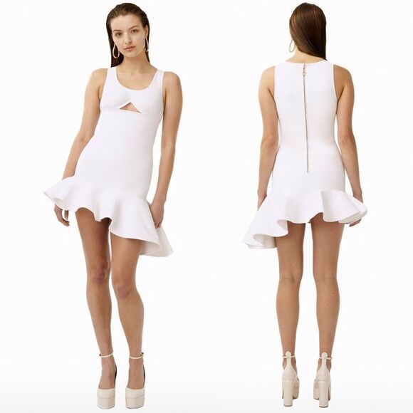 NEW Dodiee Dress Anne Sculpt Knit Mini Dress White Size S - Picture 10 of 14